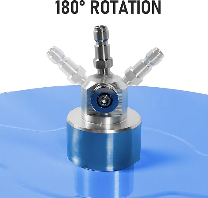 17" Pressure Washer Surface Cleaner with 4 Wheels, Coated Blue Stainless Steel Power Washer Surface Cleaner for Driveway Sidewalk, 1/4" Quick Connector, 2 Extension Wand, 4000 PSI