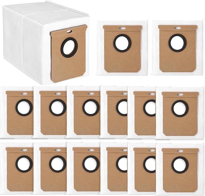 16 Pack 2.5L Large Vacuum Dust Bags for Eufy L50 SES L60 SES Vacuum Cleaner Self-Emptying Dock,Replacement Dust Bag for Conga Home 1000,8090 Ultra,9090AI (16 Pack Dust Bags Replacement)
