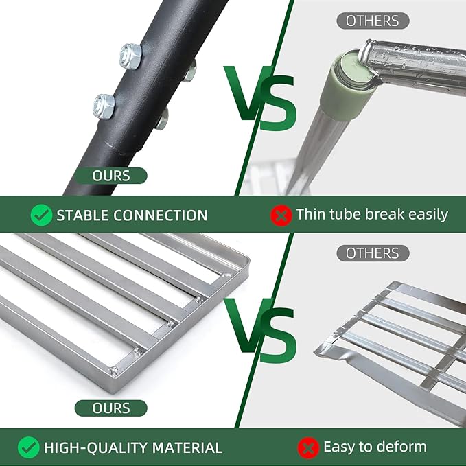 Lawn Leveling Rake - Heavy Duty Level Rake - 36-Inch Wide 69 Inch Handle Lawn Leveler, Levelawn Tool for Garden, Golf Couse, Farm, Backyard…