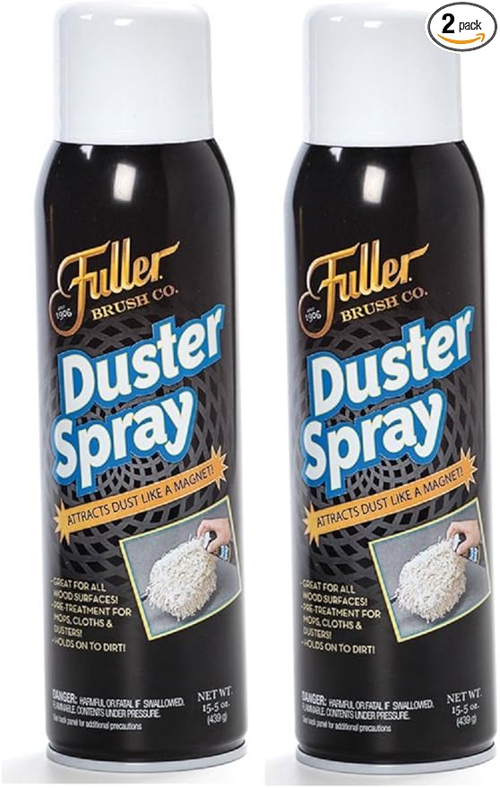 Fuller Brush Duster Spray – 15.5 oz Multi Surface Dust Removing Sprayer - Safe Household Cleaning for Floors, Furniture, Blinds & Car Interiors (Pack of 2)