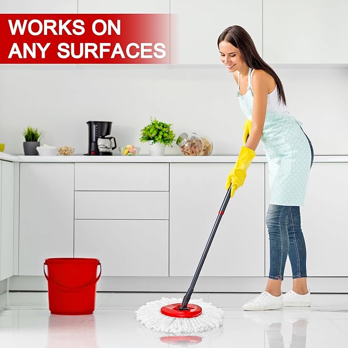 15-Pack Spin Mop Superior Replacement Heads – Compatible with O-Cedar EasyWring and Other Spin Mops, Durable and Washable Refills for Effortless Floor Cleaning - iDeaology