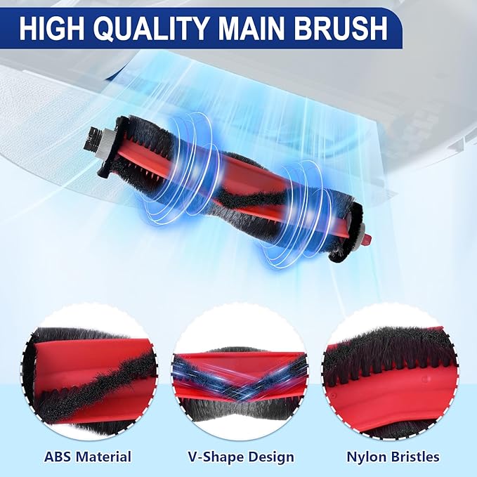 34 Pack Q7 M5+ Replacement Accessories Compatible with Roborock Q7 M5 / Q7 L5 / Q7 L5+ Robot Vacuum, 2 Mainbrushes, 6 Scent Tablets, 6 HEPA Filters, 6 Dust Bags, 6 Mop Pads, 6 Side Brushes