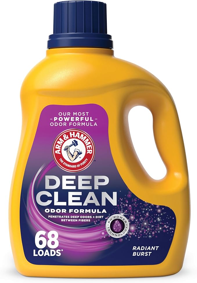 ARM & HAMMER Deep Clean Odor Formula, Liquid Laundry Detergent, 102 fl oz, 68 Loads