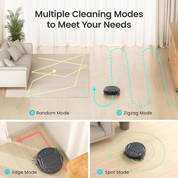 Lefant M210P Robot Vacuum Cleaner, 4000pa Suction, 200 Mins Runtime, Super Thin, Quiet, Self-Charging, Ideal for Pet Owners, Multi Surface Cleaning, APP/WiFi/Alexa Control, Gray