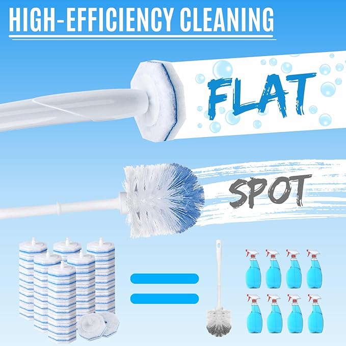 Disposable Toilet Wand Refills Compatible with Most Toilet Cleaning Scrubber, 60 Count Toilet Bowl Cleaner Brush Refill Pads
