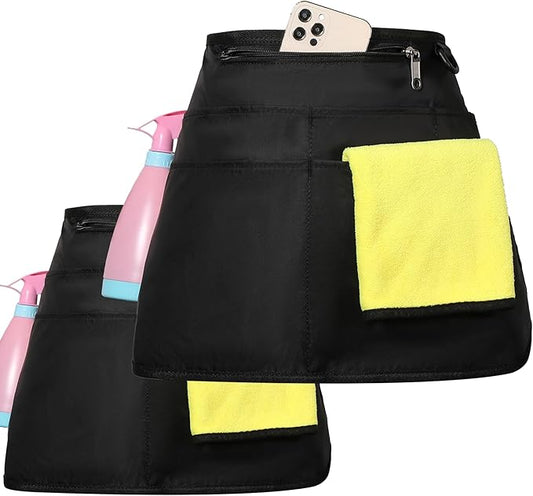 Cleaning Apron Caddy for Women with 6 Pockets, Professional Waterproof Cleaning Supplies for Housekeeping