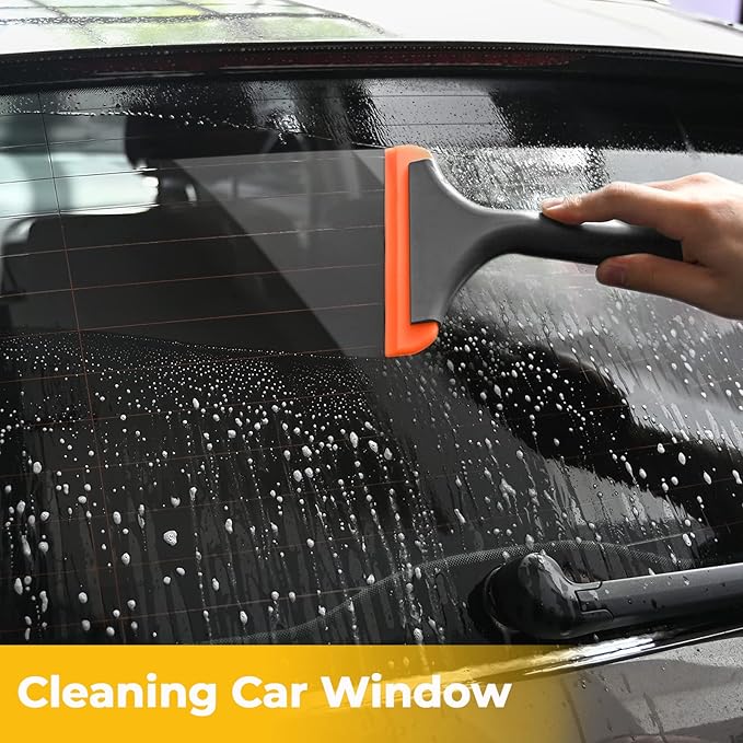 Gomake Small Silicone Squeegee Window Shower Squeegee Tool,Auto Water Blade for Car Windshield, Window, Mirror, Glass Door,Bathroom