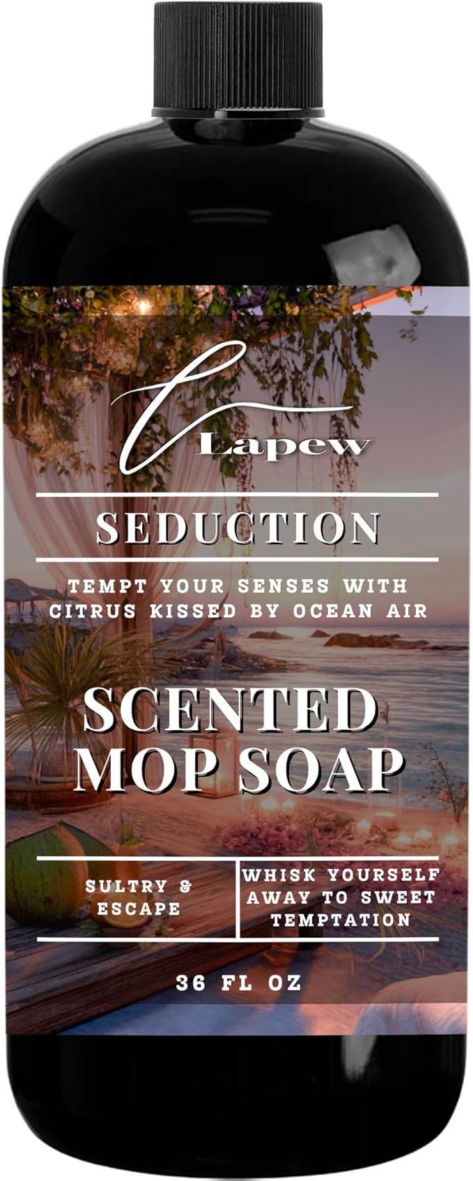 Luxury Floor Cleaner, Scented Mop Soap Concentrate | Hard Floor Cleaner for Tile, Vinyl, Laminate, LVP & Sealed Hardwood | Low-Foam, Streak-Free | 36 oz | Seduction
