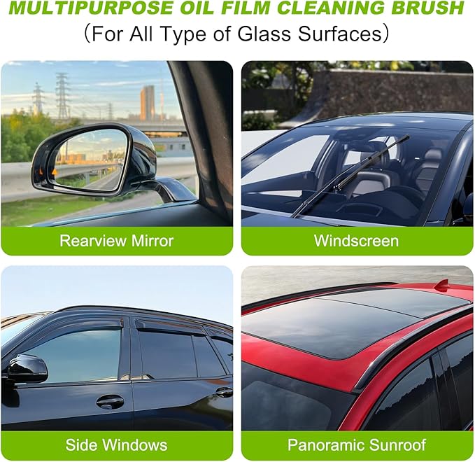 Automotive Oil Film Cleaning Brush for Car Windows,Upgrade 2.0 Clear Vision Glass Cleaner, Car Windshield Cleaner Tool,Universal Cleaning Wipe Board (1PCS)
