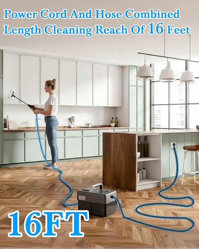 Steam Cleaner for Home - 1600ML Water Tank 15s Heat-Up Portable Steamer for Cleaning, 6 Level Adjustable, 2500W, 45PSI, 250°F Steam, Handheld Steam Cleaner for Car Detailing, Grease, Tile,Grout