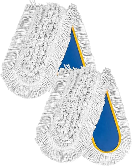 LDREAM 24" Commercial Dust Mop Replacement Pads, Industrial Cotton Mop Head Cotton, 2 Pack,Blue