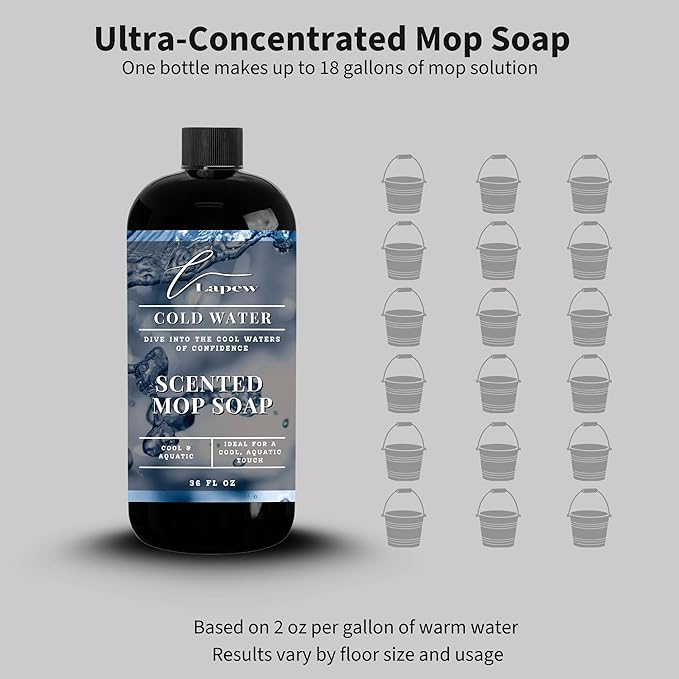 Luxury Floor Cleaner, Scented Mop Soap Concentrate | Hard Floor Cleaner for Tile, Vinyl, Laminate, LVP & Sealed Hardwood | Low-Foam, Streak-Free | 36 oz | Cold Water