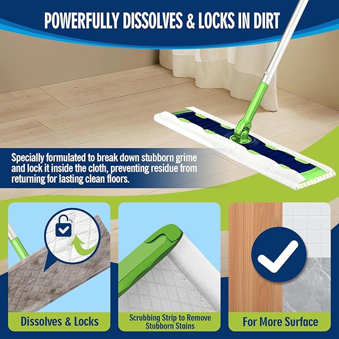 XL Wet Pads Refills Compatible with Swiffer Sweeper XL Mop, Disposable Heavy Duty Wet Mopping Cloths Refill XL for Hardwood Floor Mopping and Cleaning, Unscented, 36 Count