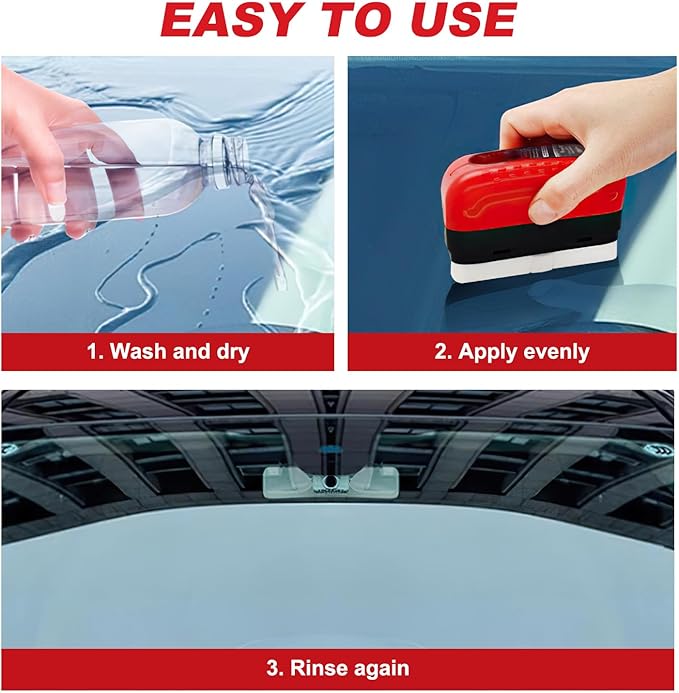 Automotive Oil Film Cleaning Brush for Car Windows, 2026 New Car Glass Oil Film Cleaner for Car Windshield, Clear Vision Glass Cleaner with Extra Cleaner, Anti-Rain Fog Glass Brush