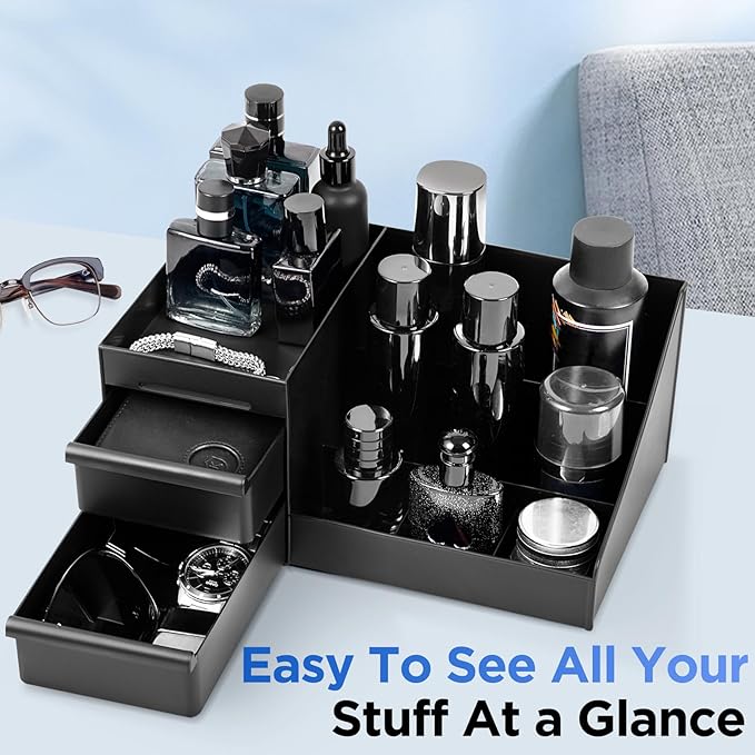 EXIN DECHEN Cologne Organizer for Men,Cologne Stand,Organizador de Perfumes,Estante Para Perfumes,Dresser Organizer Countertop,Mens Bedroom Essentials,Gifts for Men,Gift Ideas Mens