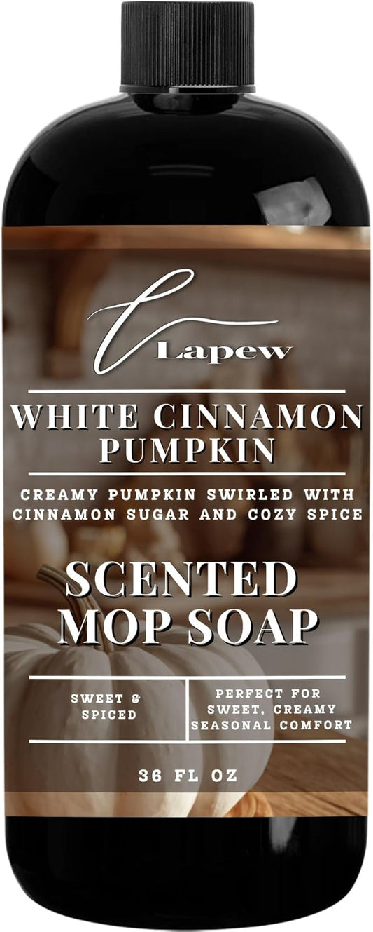 Luxury Floor Cleaner, Scented Mop Soap Concentrate | Hard Floor Cleaner for Tile, Vinyl, Laminate, LVP & Sealed Hardwood | Low-Foam, Streak-Free | 36 oz | White Cinnamon Pumpkin