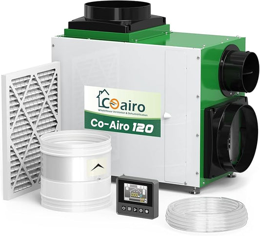 Whole House Dehumidifier 208 Pint, Crawl Space Dehumidifier with Controller Fresh Air Function and Drain Hose Up to 3000 sq. ft. for Grow Tent, Whole House, Commercial, Basement, Water Damage