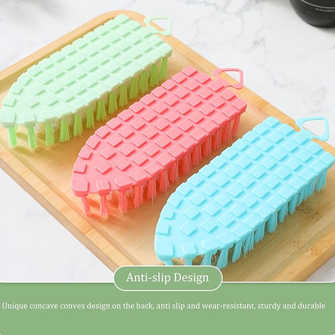 Bendable Scrub Brush, Deep Cleaning for Pool, Tub, Sink Non-Slip Grip, Sturdy Nylon Bristles,2 Pack-Pink