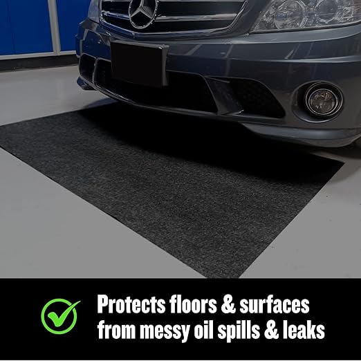FlashDry Oil Spill Mat, 36"x60", 2-Pack, Garage Floor Mats, Absorb Liquids, Customizable Size, Use in & Under Car, in Drawers and Driveway, Slip Resistant, No Soak Through, Durable and Reusable