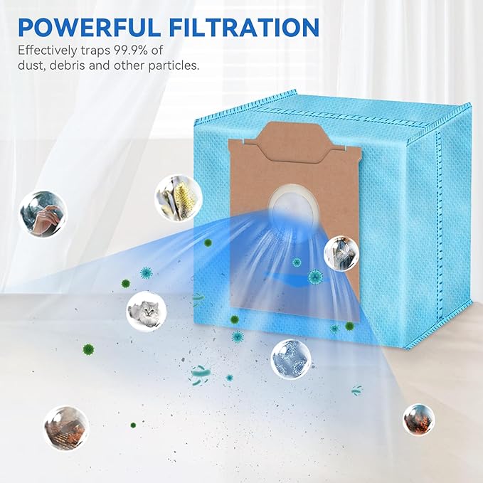Dust Bags for Ecovacs Yeedi Cube: Vacuum Dust Bag Replacement Parts Compatible with Yeedi Cube/CC Cleaner Mop Station Robot, Large Capacity Disposable Accessories, Filter Layer Structure (12 Pack)