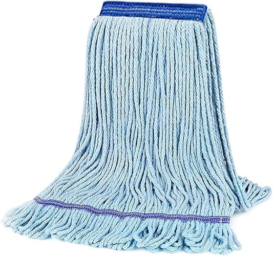 Heavy Duty String Mop Head for Floor Cleaning – Industrial & Commercial Wet Mop with Extra Replacement Head – Super Absorbent Cotton Mop for Home, Garage, Office, Warehouse – No Handle