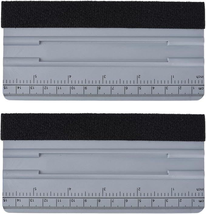 Durable Black Felt Edge Vinyl Squeegee Tool 6-Inch, Car Vinyl Film Wrapping Decal Window Tint Work, Professional Scratch Free Squeegee (Pack of 2)