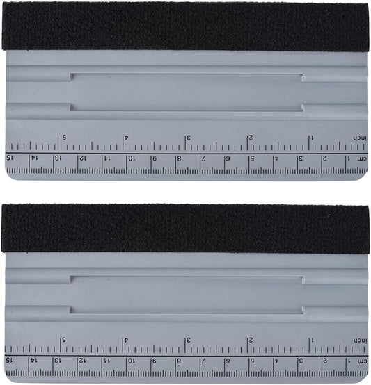 Durable Black Felt Edge Vinyl Squeegee Tool 6-Inch, Car Vinyl Film Wrapping Decal Window Tint Work, Professional Scratch Free Squeegee (Pack of 2)