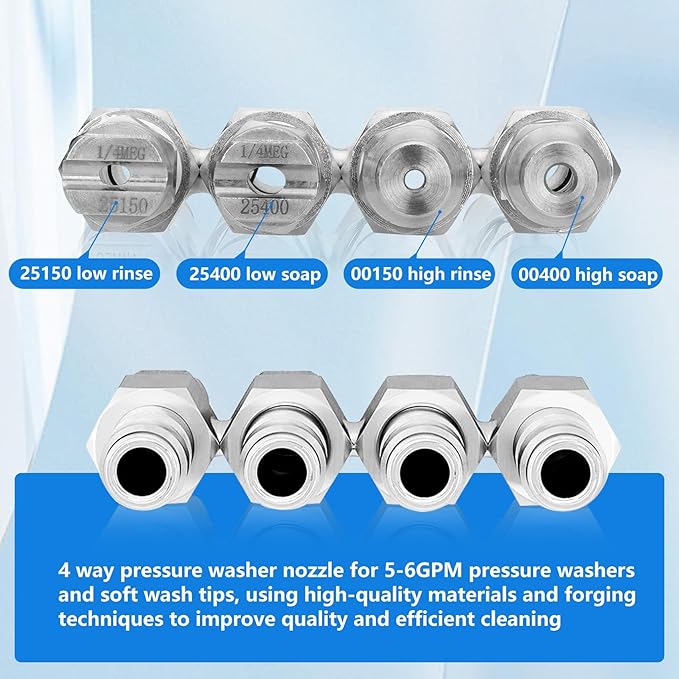 4 Way Rod Nozzle suitable for 6 GPM Rod Pressure Washer Nozzle