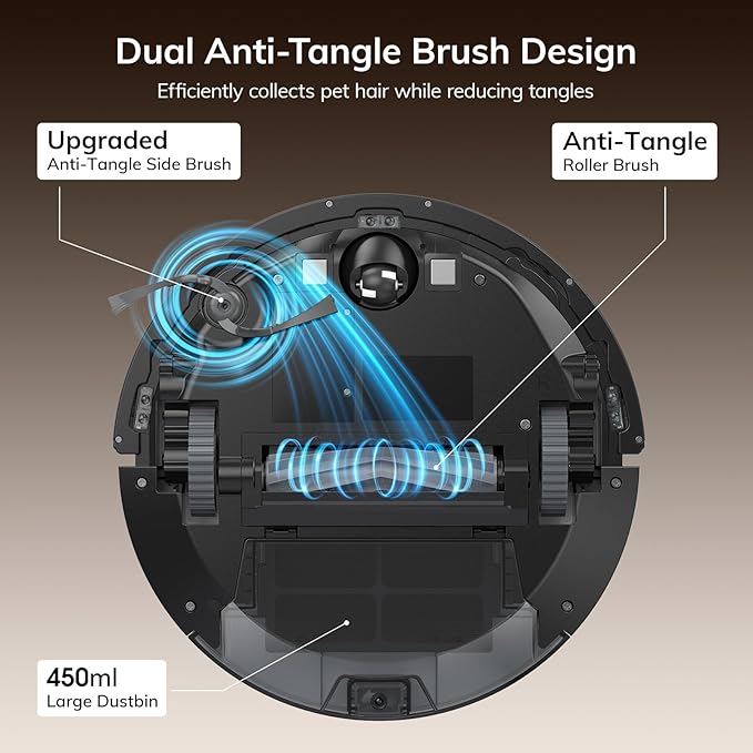 ILIFE A30s Robot Vacuum Cleaner, 10000Pa Max Suction Power with Lidar Navigation, Home Mapping, No-Go Zone, 150 Mins Max, 2.4G WiFi/App/Alexa/Remote Control, for Hard Floor, Carpet and Pet Hair