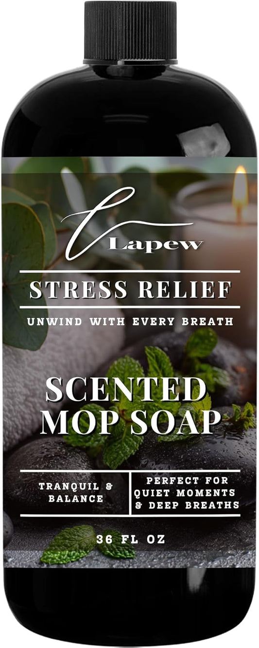 Luxury Floor Cleaner, Scented Mop Soap Concentrate | Hard Floor Cleaner for Tile, Vinyl, Laminate, LVP & Sealed Hardwood | Low-Foam, Streak-Free | 36 oz | Stress Relief