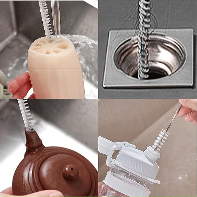 Heavy Duty Straw Cleaner Brush Multiple Different 5 Size, Straw Brush Cleaner with Big Circular Handle for Cleaning Stanley Tumbler, Water Bottle, Straws, Sippy Cups, Various Teapots Kettles 5-Pack