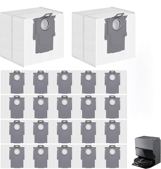 22 Pack Q7 Q5 Dust replacement Bags for Roborock Q7 Max, Q7 M5+, Q10 S5+, Q10 X5+, Q8 Max+, Q5 Max+, Q7 Max+, Q5 Pro+, Q5 Pro, Q5+, S8 Pro Ultra,Vaccum Bag for S8+, S7 MaxV Ultra Robot Vacuum