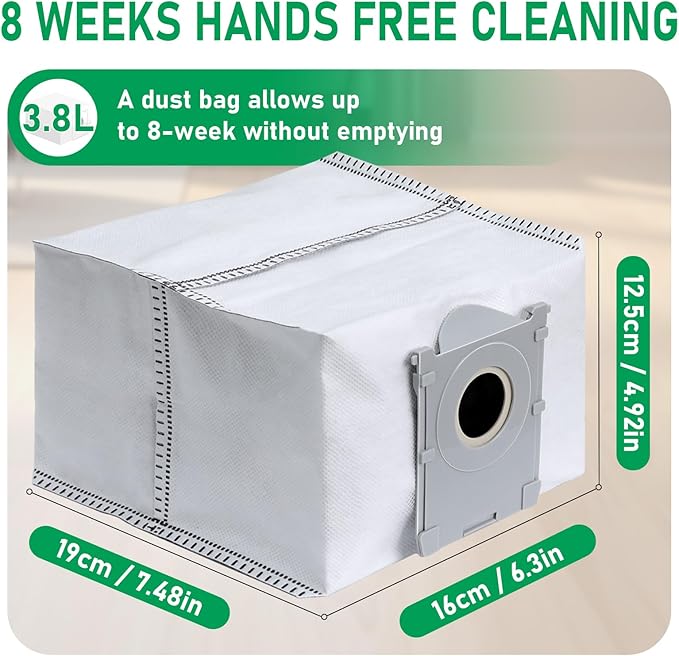 21 Pack Replacement Dust Bags Compatible with ECOVACS DEEBOT X11 PRO Omni, X9 PRO Omni, T50 PRO, T50 MAX, X8 PRO Omni, T80 Omni - Large Capacity Disposable Vacuum Cleaner Bags