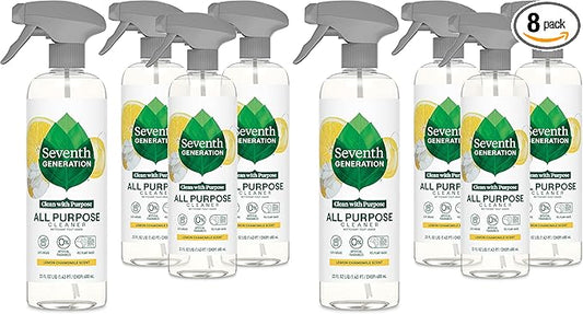 Seventh Generation All Purpose Cleaning Spray Surface Cleaner Lemon Chamomile scent Cuts Grease 23 oz,(Pack of 8)