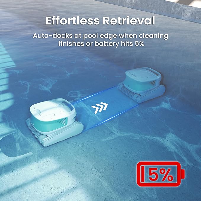 [2026 Version] Hydro3 Cordless Robotic Pool Cleaner, Automatic Pool Vacuum for Inground and Above Ground Pools, Lasts 200 Mins, Floor/Wall/Waterline Cleaning, Dual Inlet, Self-Parking [Green]