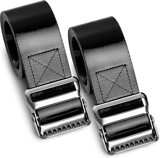 2 Pieces Vinyl Gait Belt Transfer Belt for Seniors 60 Inch Assist Device Gait Belt Safety Occupational Physical Therapy Gate Belt with Metal Buckle Handles for Elderly Pediatric Caregiver Nurse