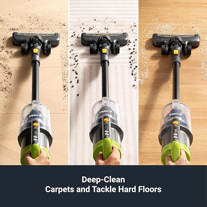 Eureka RapidClean Pro Cordless Vacuum Cleaner for Hard Floors, Lightweight Stick Vacuum LED Headlights, Convenient Stick and Handheld Vac, Green, NEC285GR