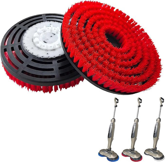 Brush for Shark Steam Mop S7000 S7001 S7020 S7005 S8021 S8001 Replacement Brush Head and Scrub Pad Abrasive Polishing Pad for deep Cleaning Hard Floors Kitchens and bathrooms (2, red)