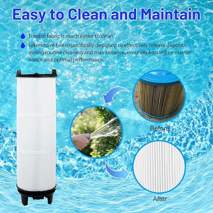 HANXER® 25021-0200S Pool Filter Cartridge Replaces for S7M120 Inner Filter Cartridge, Sta-Rite System 3, SR300 Swimming Pool Filter Cartridge, 100 Sq.Ft. Filtration Area