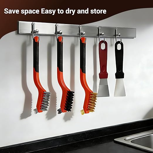 6 Pieces Wire Brushes Set, Nylon/Brass/Stainless Steel Bristles for Cleaning Welding Slag and Rust,Scratch Brush with Mini Head & Hanging Hole for Everyday Cleaning