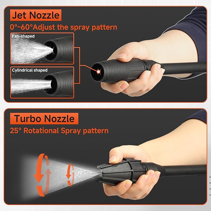 Pressure Washer Gun, Replacement Pressure Washer Wand with Jet and Turbo Nozzle – Compatible with Some of Portland Husky Black Decker Ford Pulsar ShopForce Taskforce Powerwasher Taskmaster