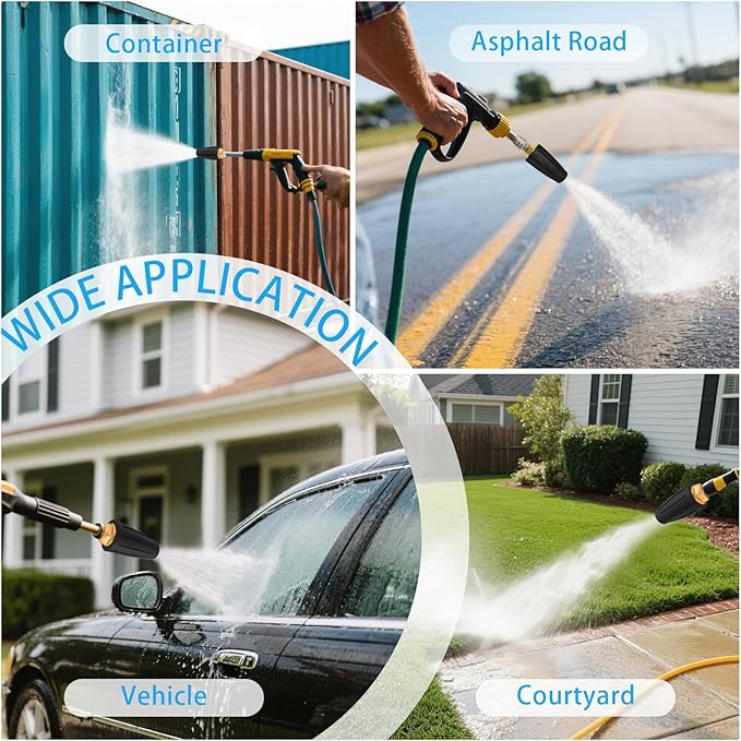 Turbo Nozzle Pressure Washer Tips, Max 4000 PSI, Upgrade 360° Rotating Turbo Spray Tips with 1/4" Quick Connector for Cleaning Car, Garden, Concrete Brick, 4.0 GPM 4.0 Orifice