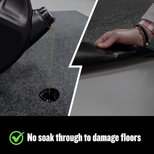 FlashDry Oil Spill Mat 36"x60", Garage Floor Mat, Absorbs Liquids, Customizable Size, Use in & Under Car, in Drawers and Driveway, Slip Resistant, No Soak Through, Durable and Reusable, Easy to Clean