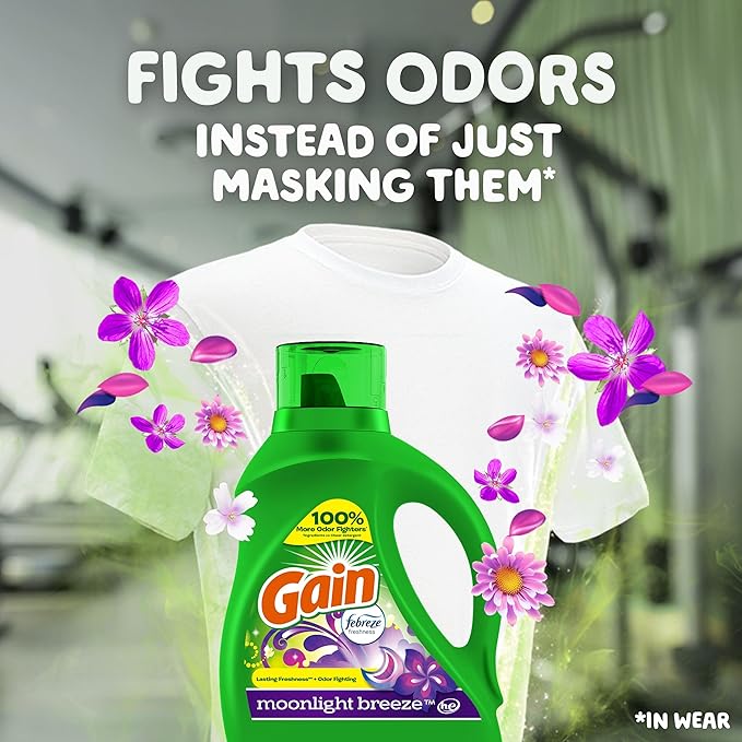 Gain Moonlight Breeze HE Deep Cleaning Concentrated Liquid Laundry Detergent, 61 Loads, 88 fl oz