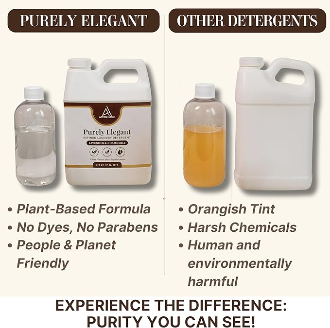 Elegant Luxury Plant-Based Laundry Detergent Amber & Moss Scent, 4oz by Purely Elegant, Biodegradable, Highly Concentrated, Sensitive Skin Safe, Eco Travel Size, Paraben Free, HE Compatible