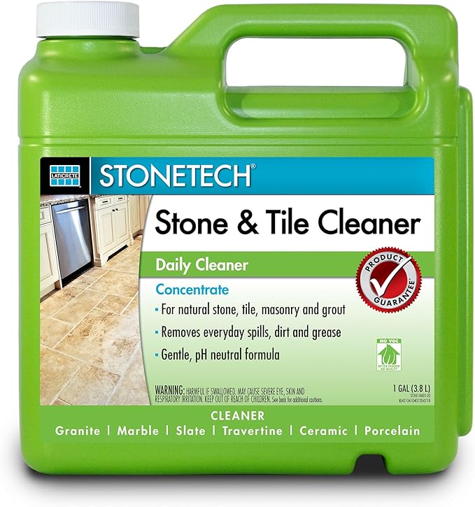 Neutral Formula for Stonetech Stone & Tile Cleaner Spray, Ready-to-Use Daily Surface Grout Cleaner, Use on Natural Stone and Porcelain, Safe and Non-Abrasive Formula for Kitchen & Bathroom, 128 oz