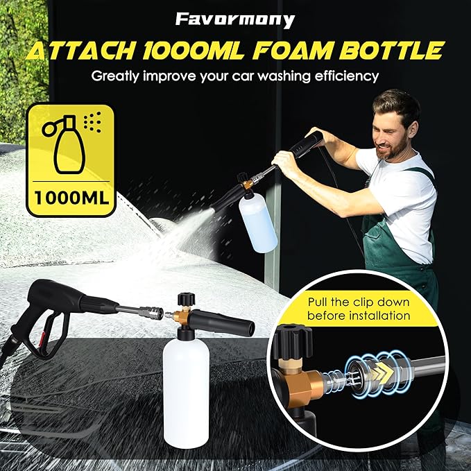 Pressure Cleaner, Portable Power Cleaner for Car Detailing, Home, Fences, Driveways, Patio Outdoor All Other Cleaning