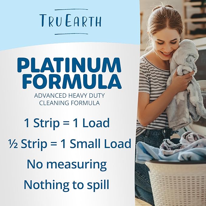Tru Earth Platinum - Heavy Duty Laundry Detergent Sheets - Up to 768 Loads (384 Count, Fresh Linen Scent - Ultra-Concentrated - Eco-Friendly Laundry Sheets