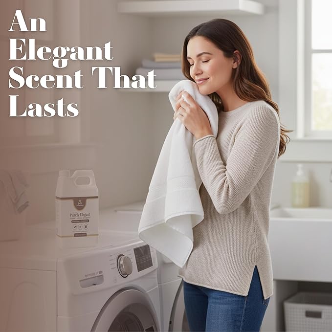 Elegant Luxury Plant-Based Laundry Detergent Lavender & Chamomile Scent, 64oz by Purely Elegant, Biodegradable, Bulk, Sensitive Skin Safe, Paraben Free, Highly Concentrated, HE Eco Family Size