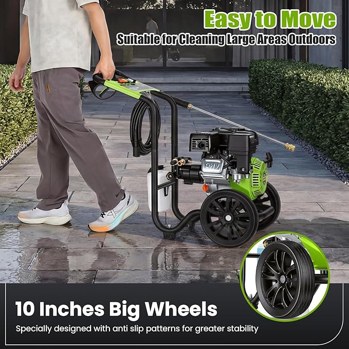 Gas Powered Pressure Washer 4200 PSI Gas Power Washer 4.0 GPM 209CC Commercial High Pressure Washer, with Spray Gun and Extension Wand, 5 Quick Connect Nozzles, Copper Pump,EPA/CARB/ETL
